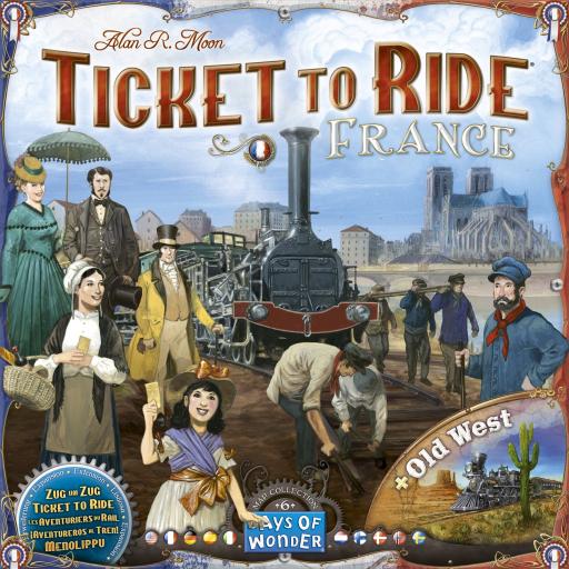 Imagen de juego de mesa: «¡Aventureros al tren! Francia y El Viejo Oeste»