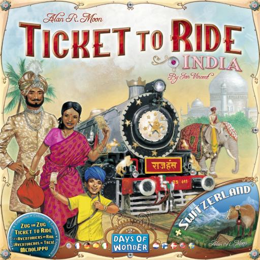 Imagen de juego de mesa: «¡Aventureros al tren! India y Suiza»