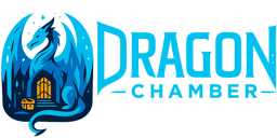 Logotipo de tienda: «The Dragon Chamber Games»
